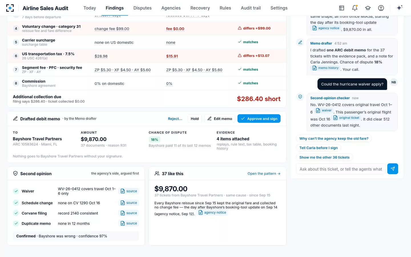 Airline Sales Audit — The second opinion