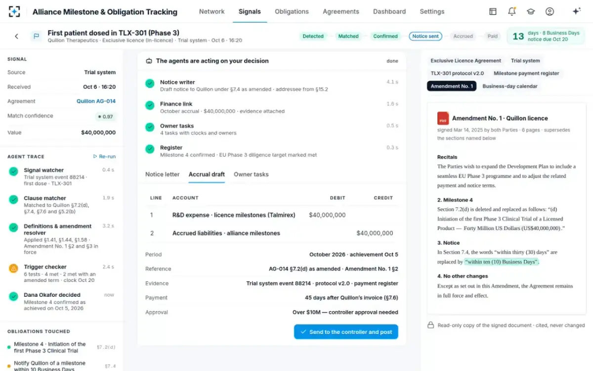 Alliance Milestone & Obligation Tracking — The accrual draft