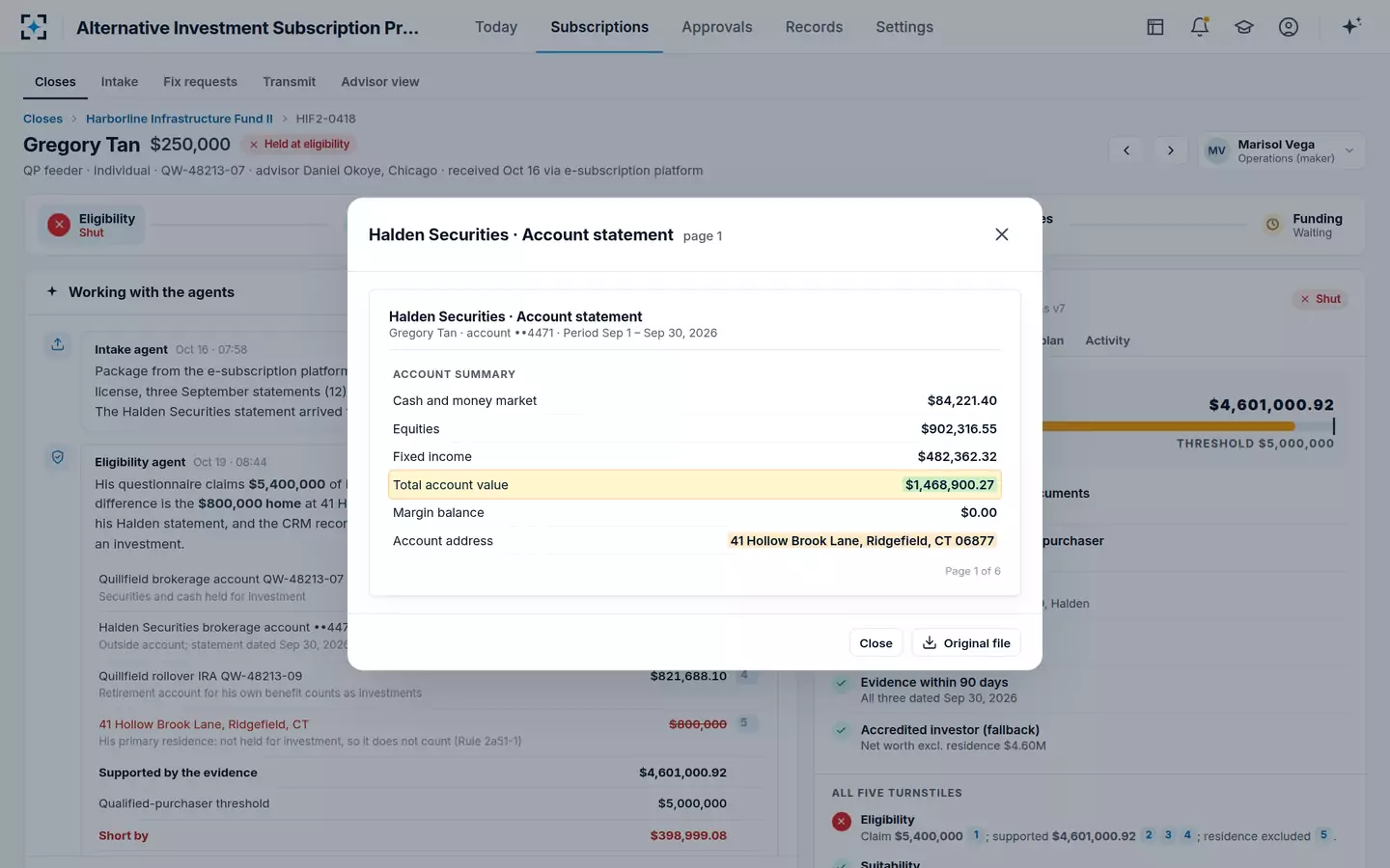 Alternative Investment Subscription Processing — The source behind a figure