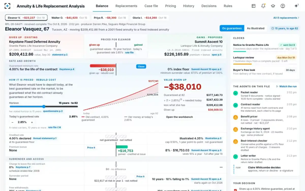 Annuity & Life Replacement Analysis — Price it