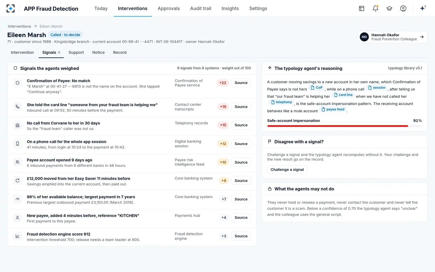 APP Fraud Detection — Why the agents think it is a scam