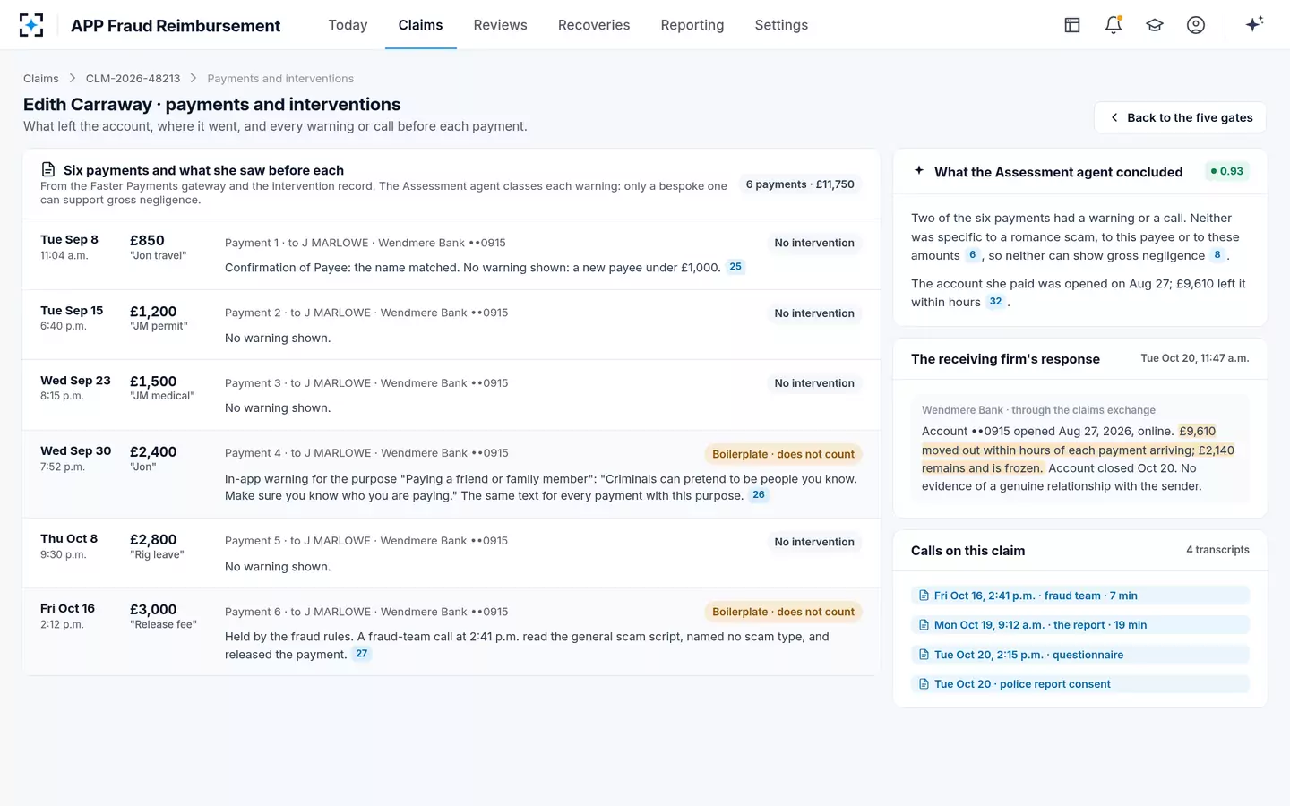 APP Fraud Reimbursement — Payments and the warnings before each