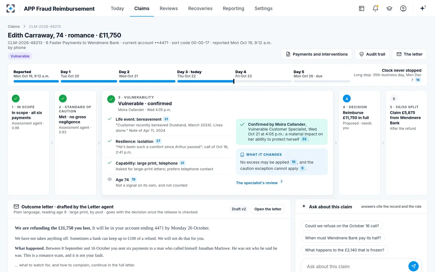 APP Fraud Reimbursement — Vulnerability, confirmed by a specialist