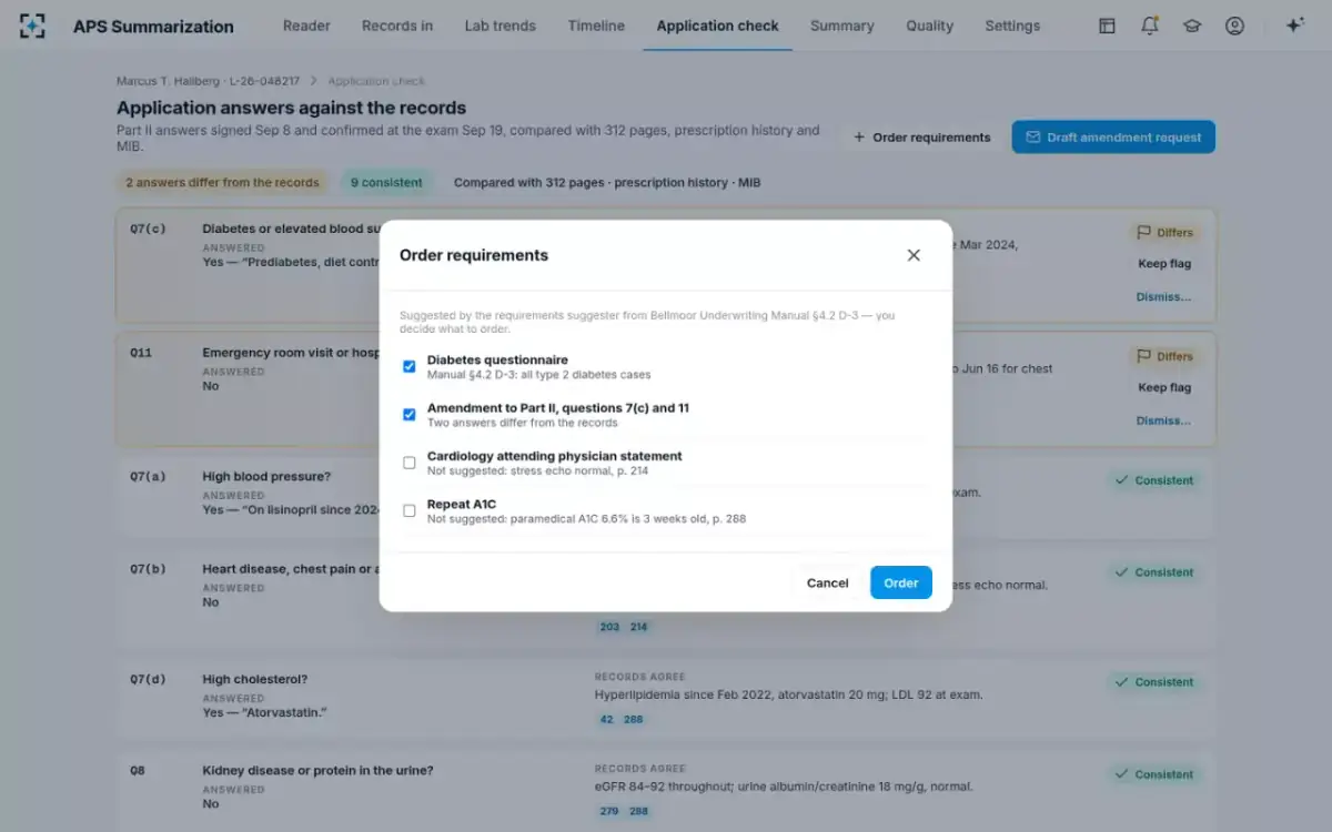 APS Summarization — Suggested requirements