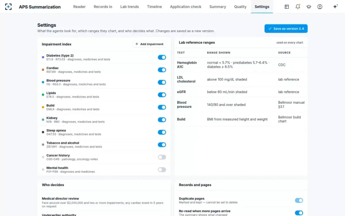 APS Summarization — Your rules