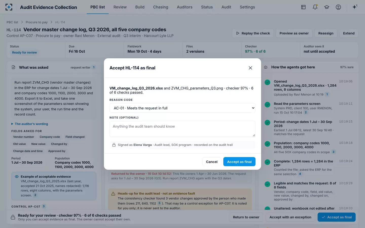 Audit Evidence Collection — Accept as final