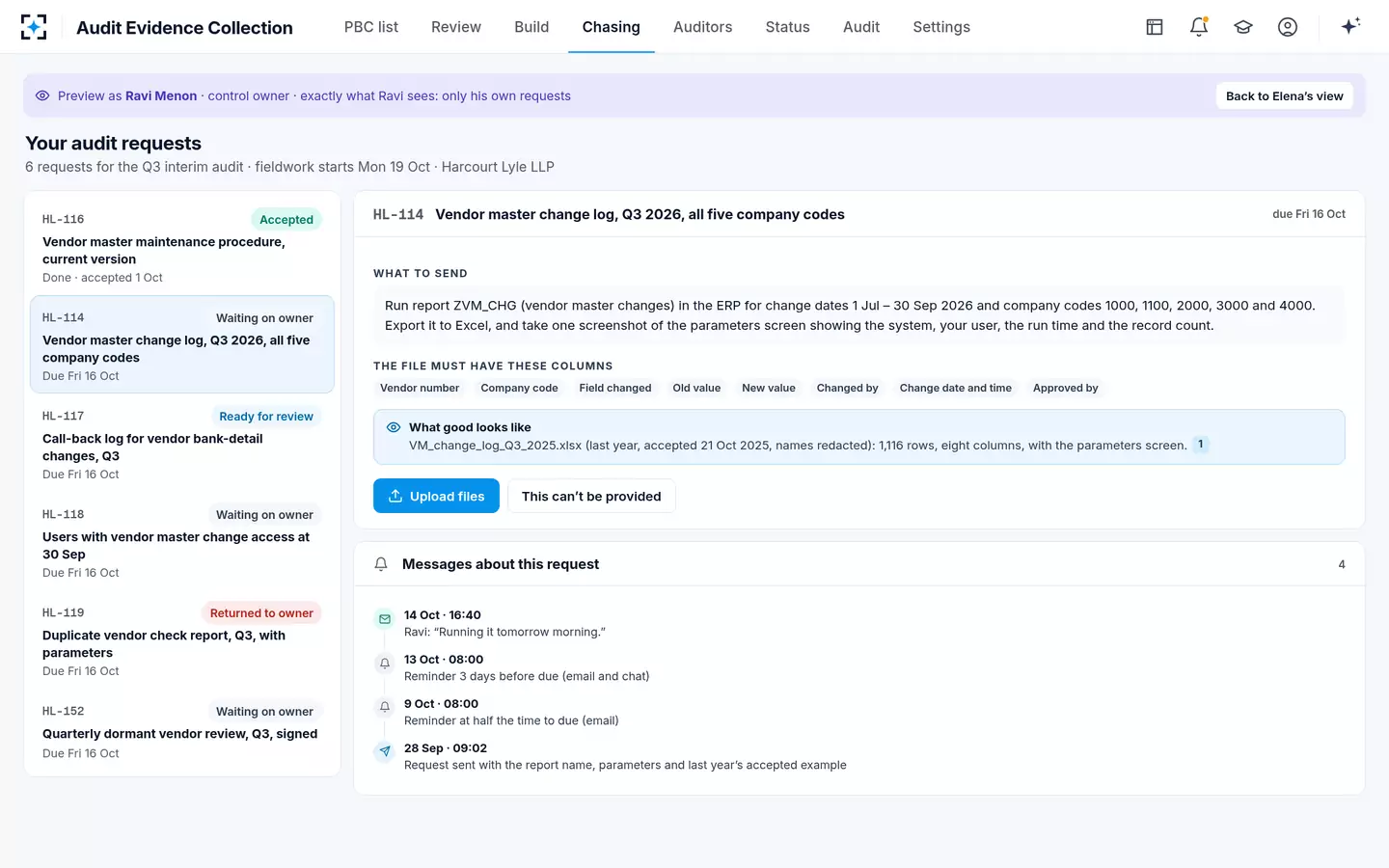 Audit Evidence Collection — The control owner's view