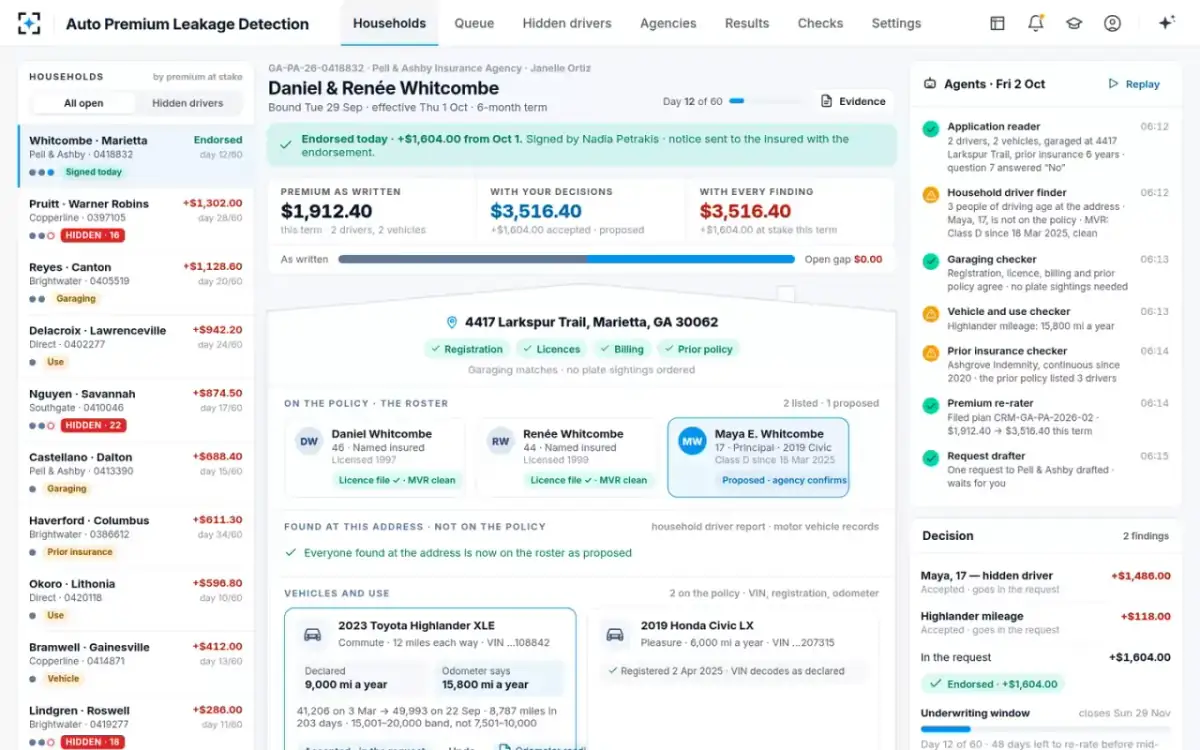 Auto Premium Leakage Detection — Endorsed