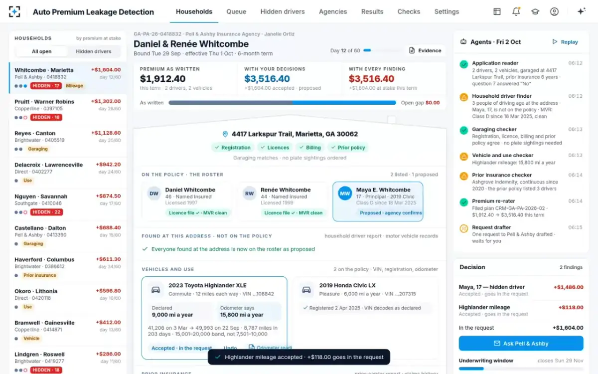 Auto Premium Leakage Detection — Added as proposed