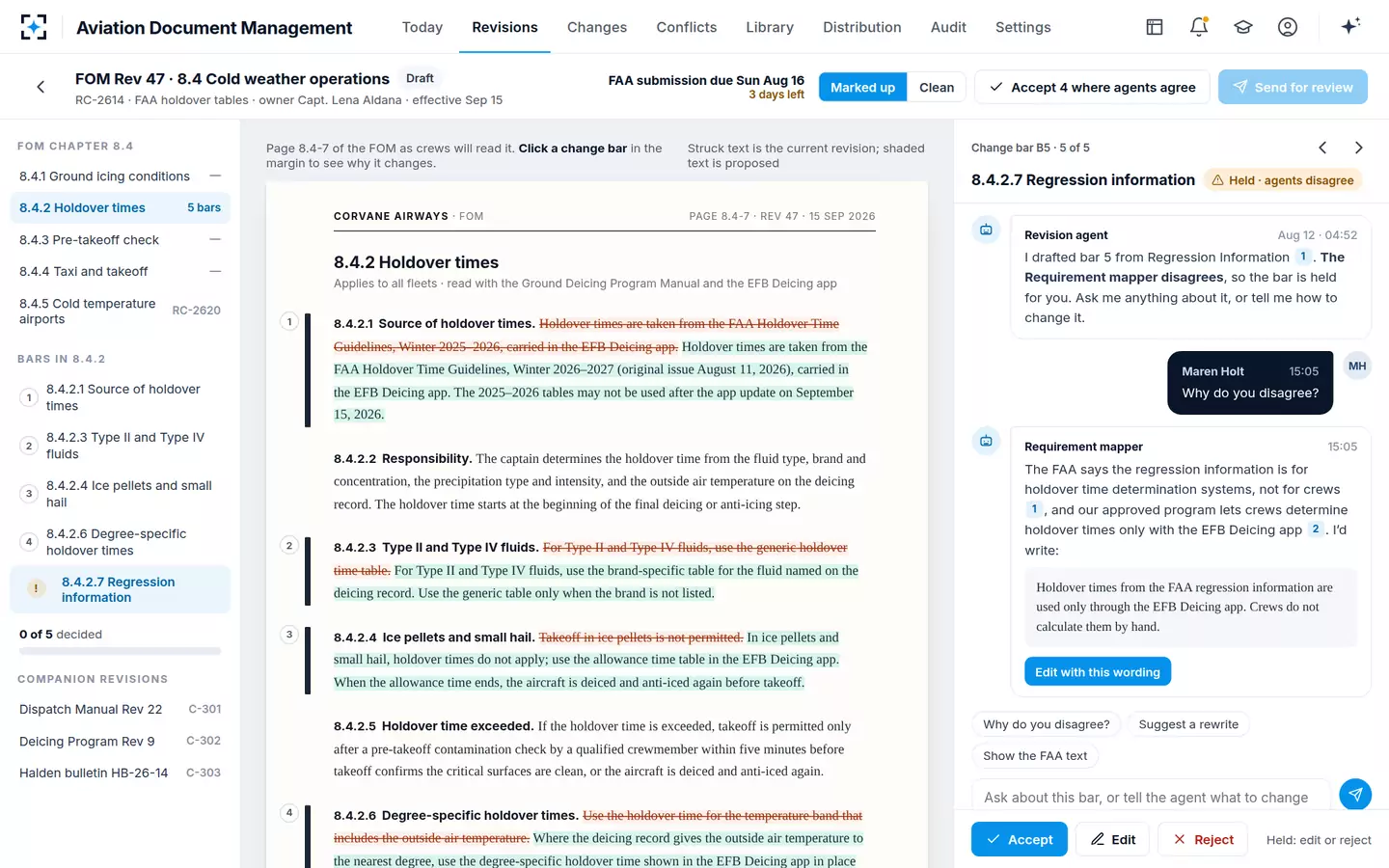 Aviation Document Management — A held bar, in conversation