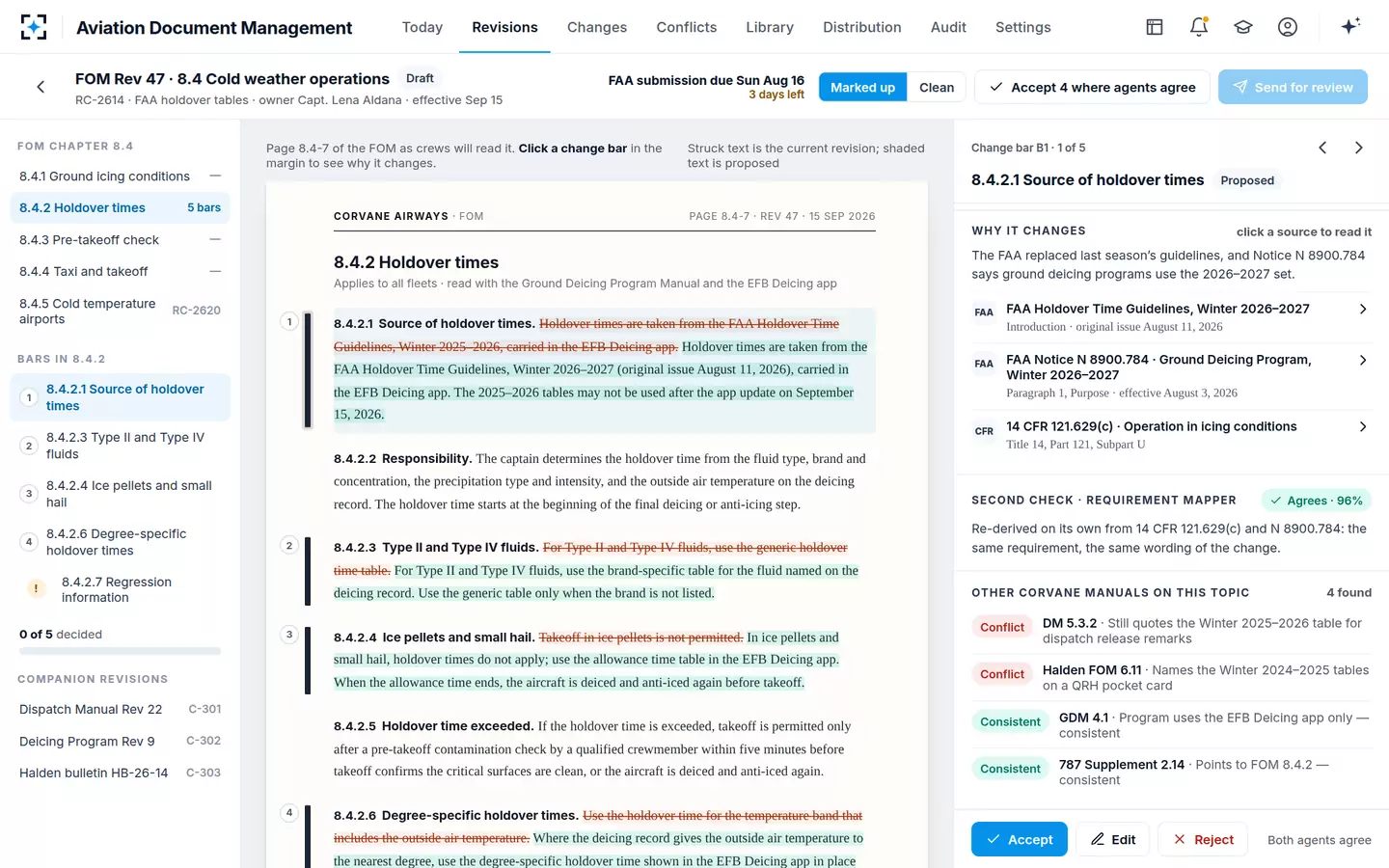 Aviation Document Management — The revision, with change bars