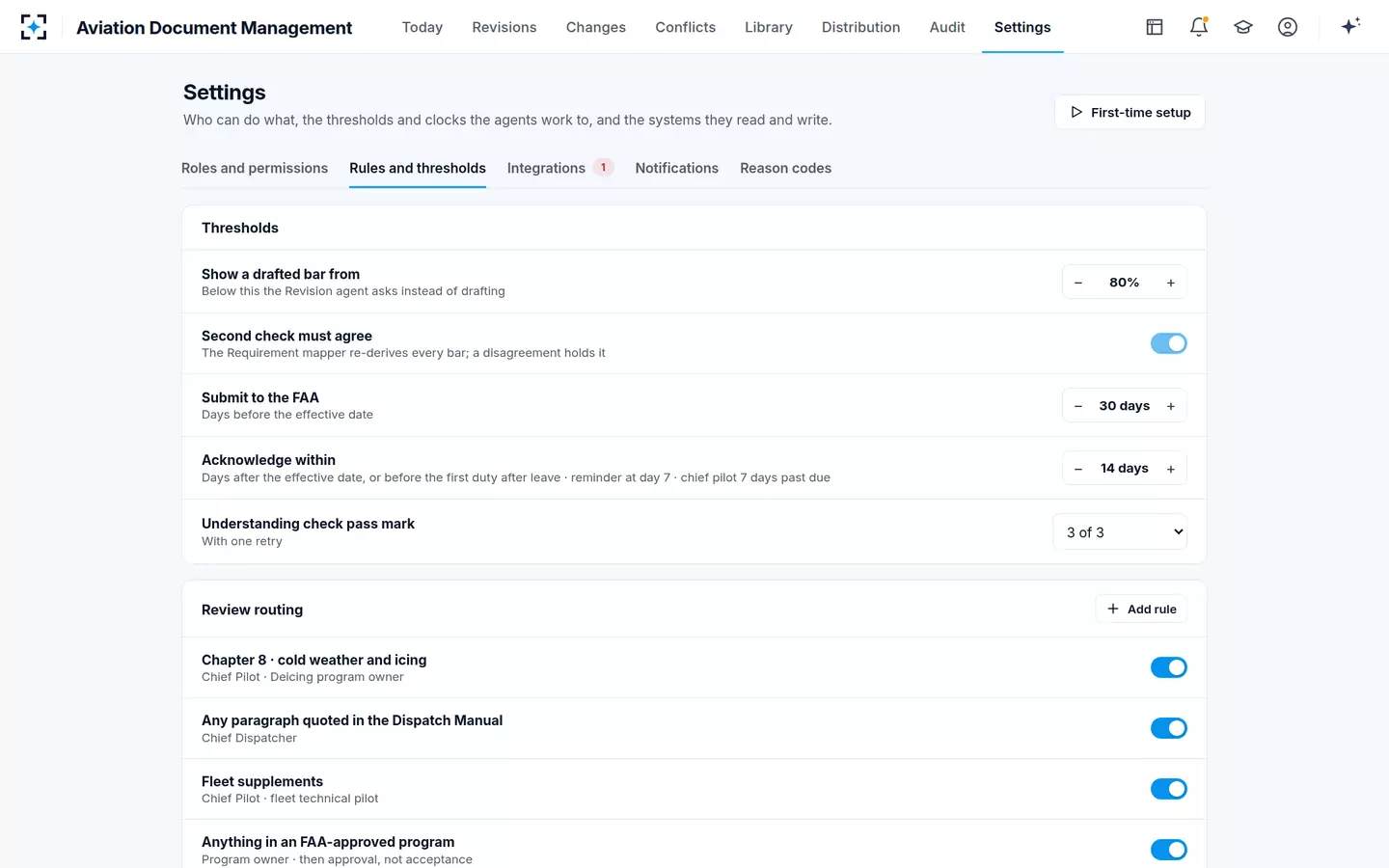 Aviation Document Management — Your rules