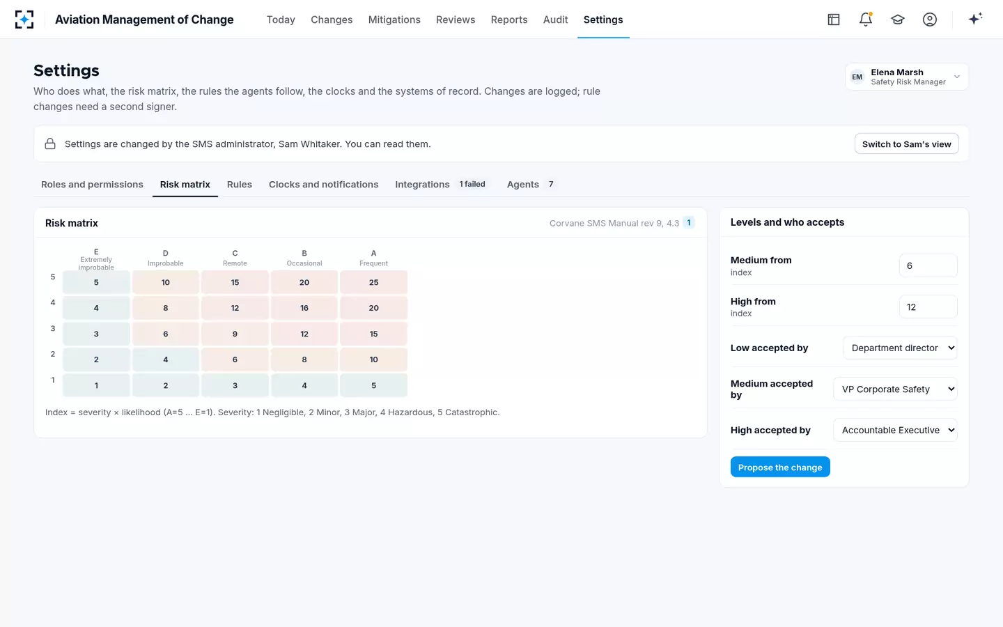 Aviation Management of Change — Your risk matrix
