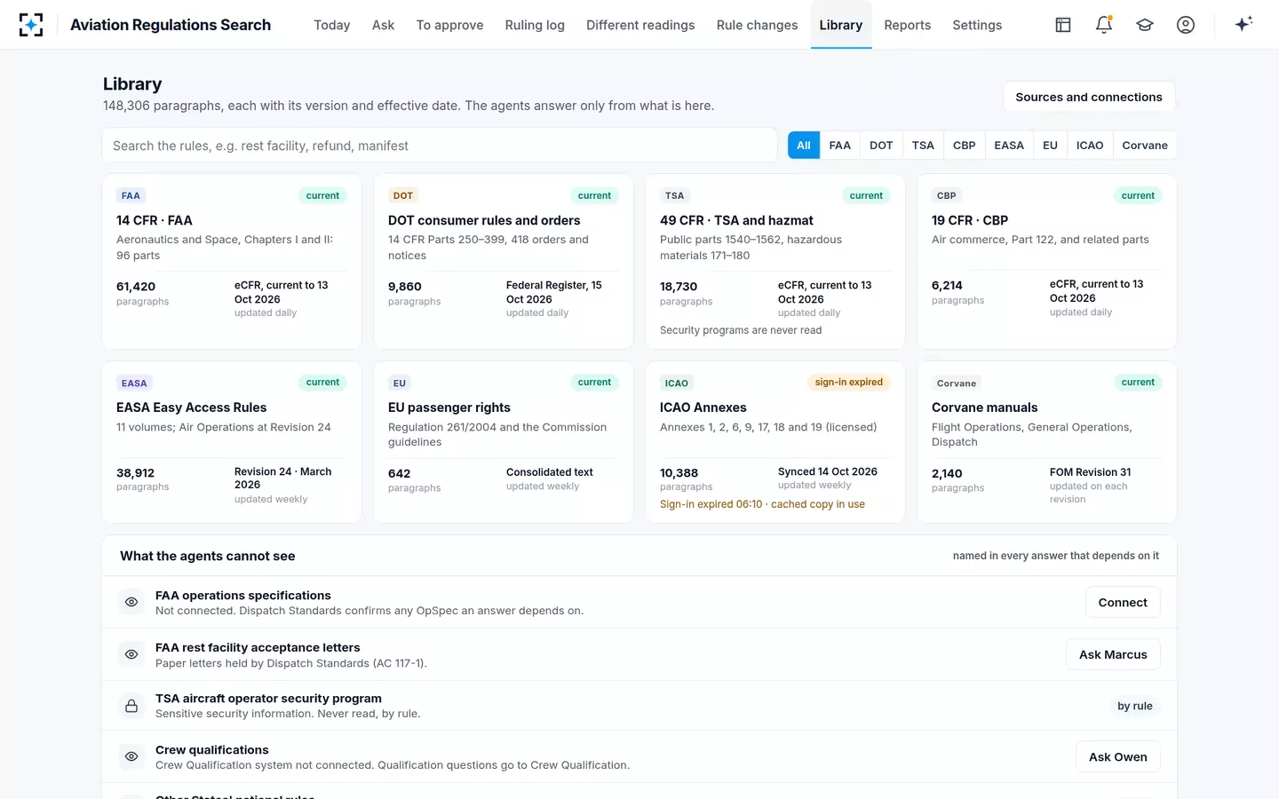 Aviation Regulations Search — The aviation compliance library
