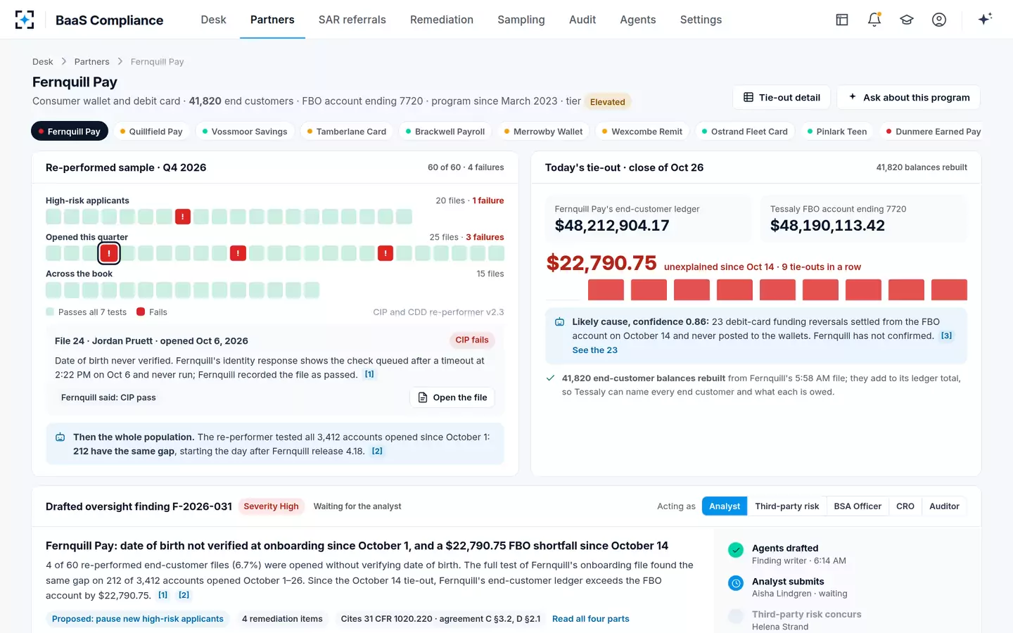 BaaS Compliance — One partner program at a time