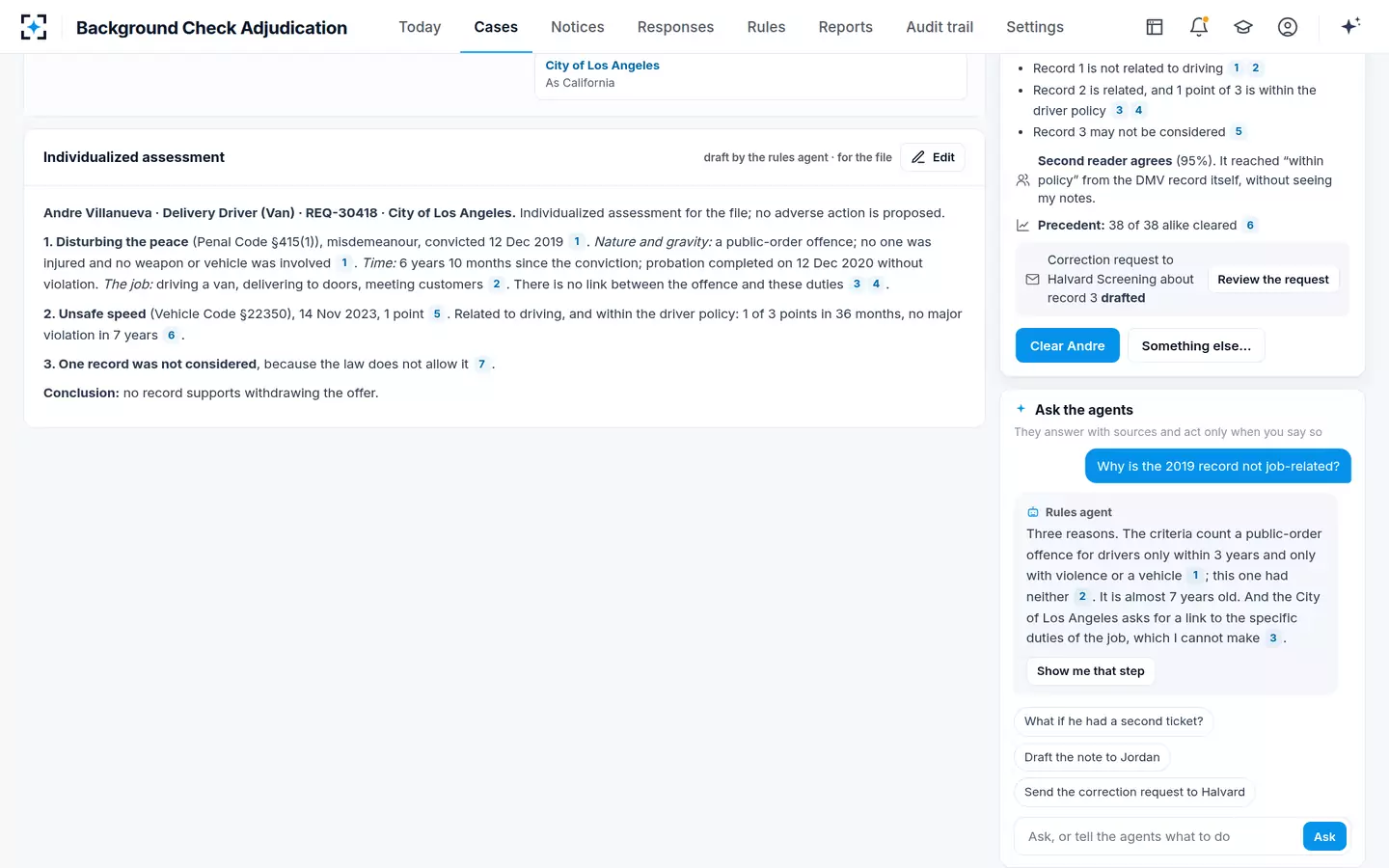 Background Check Adjudication — Assessment and conversation