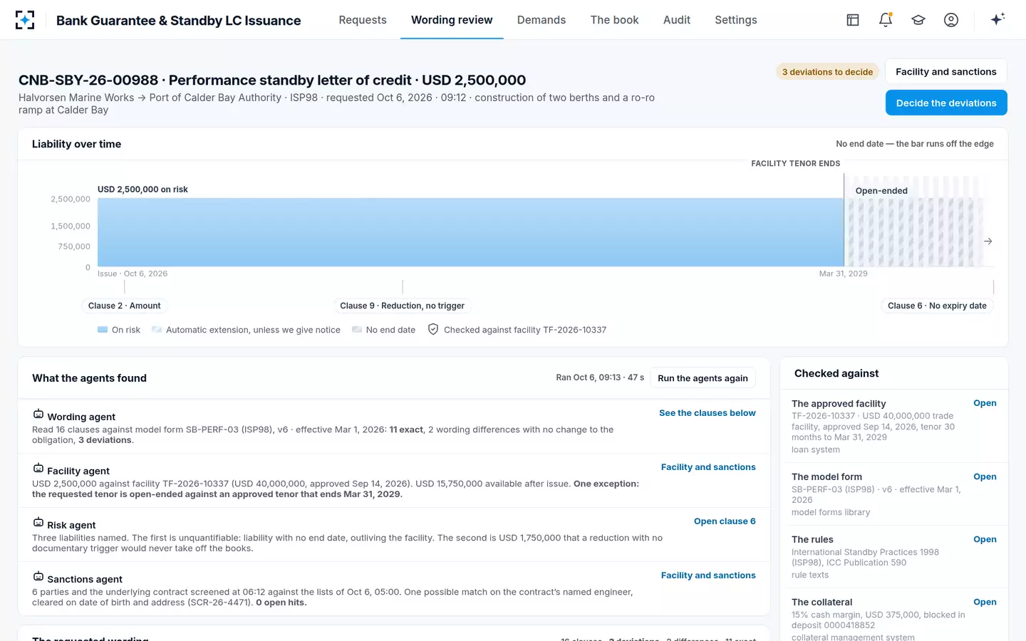 Bank Guarantee & Standby LC Issuance — The liability horizon over the requested wording