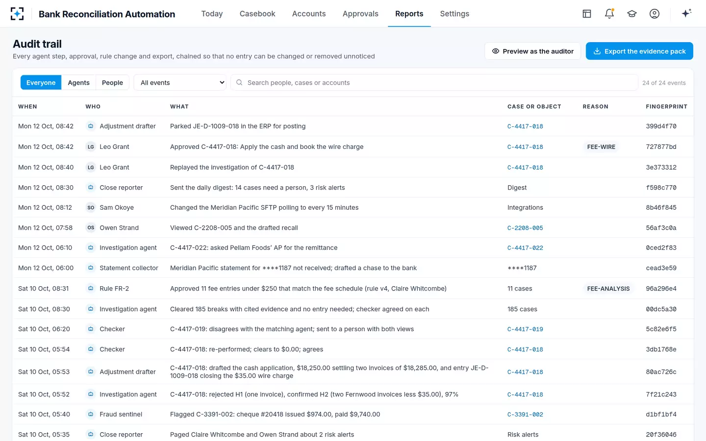 Bank Reconciliation Automation — The audit trail