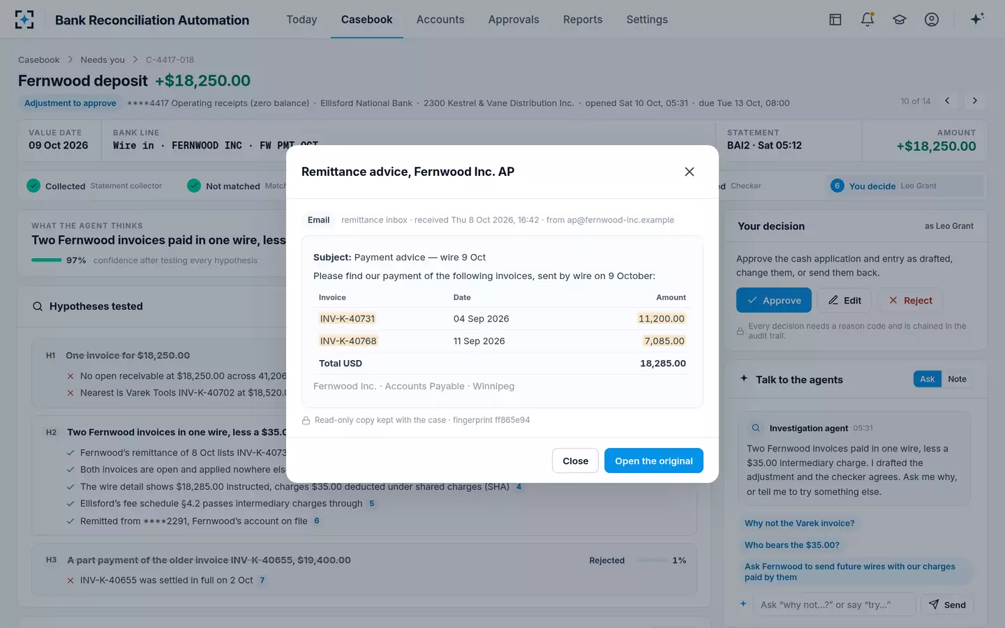 Bank Reconciliation Automation — The source behind a citation