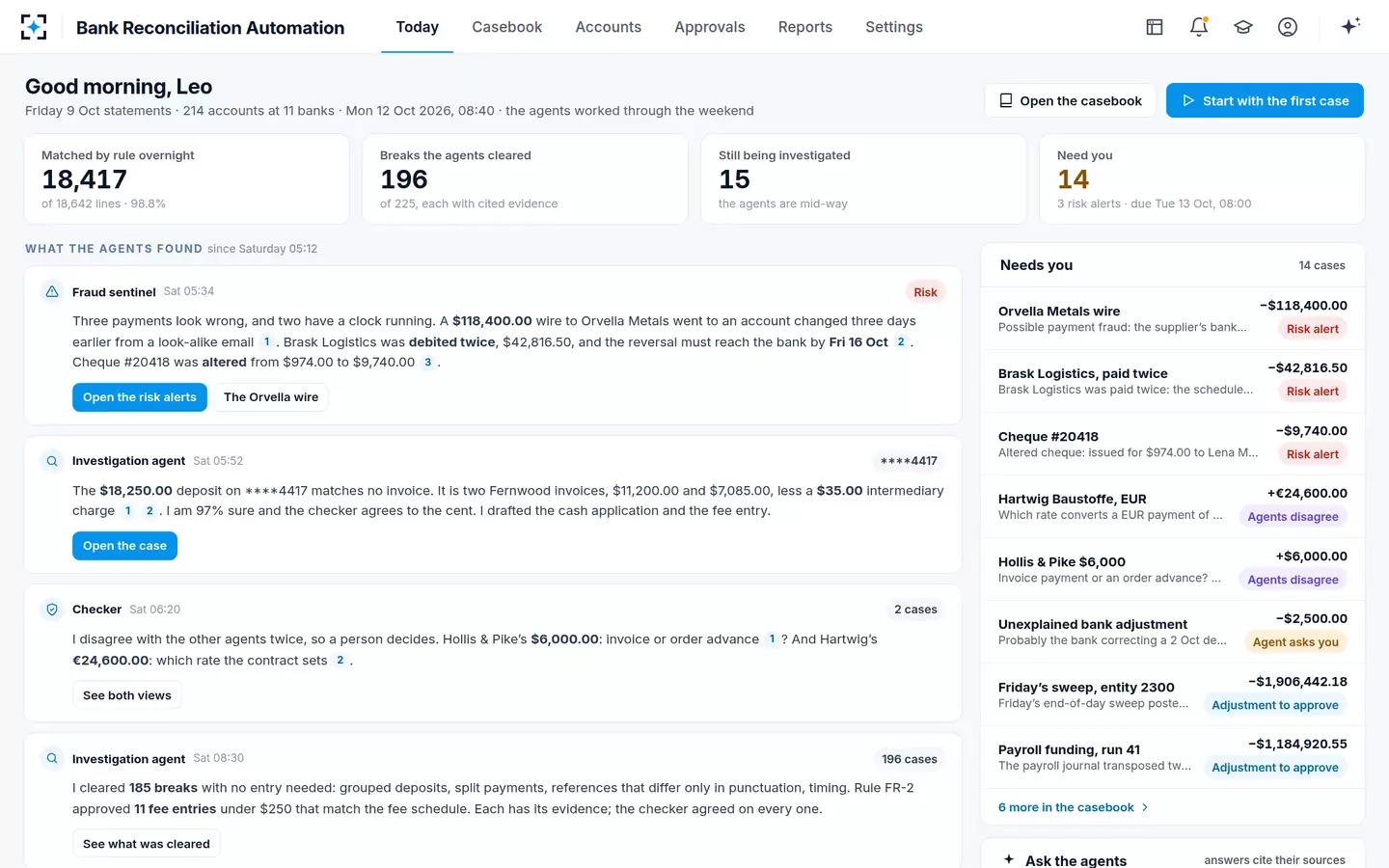 Bank Reconciliation Automation — Today