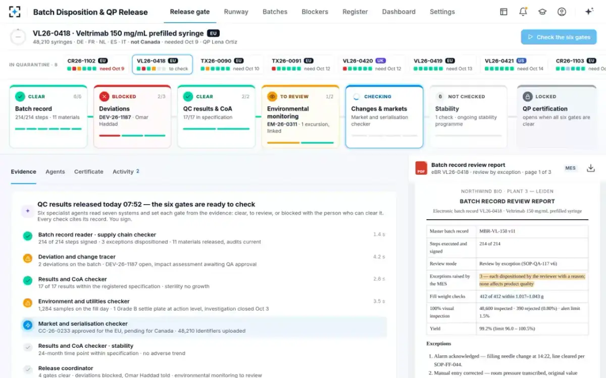 Batch Disposition & QP Release — Agents at work