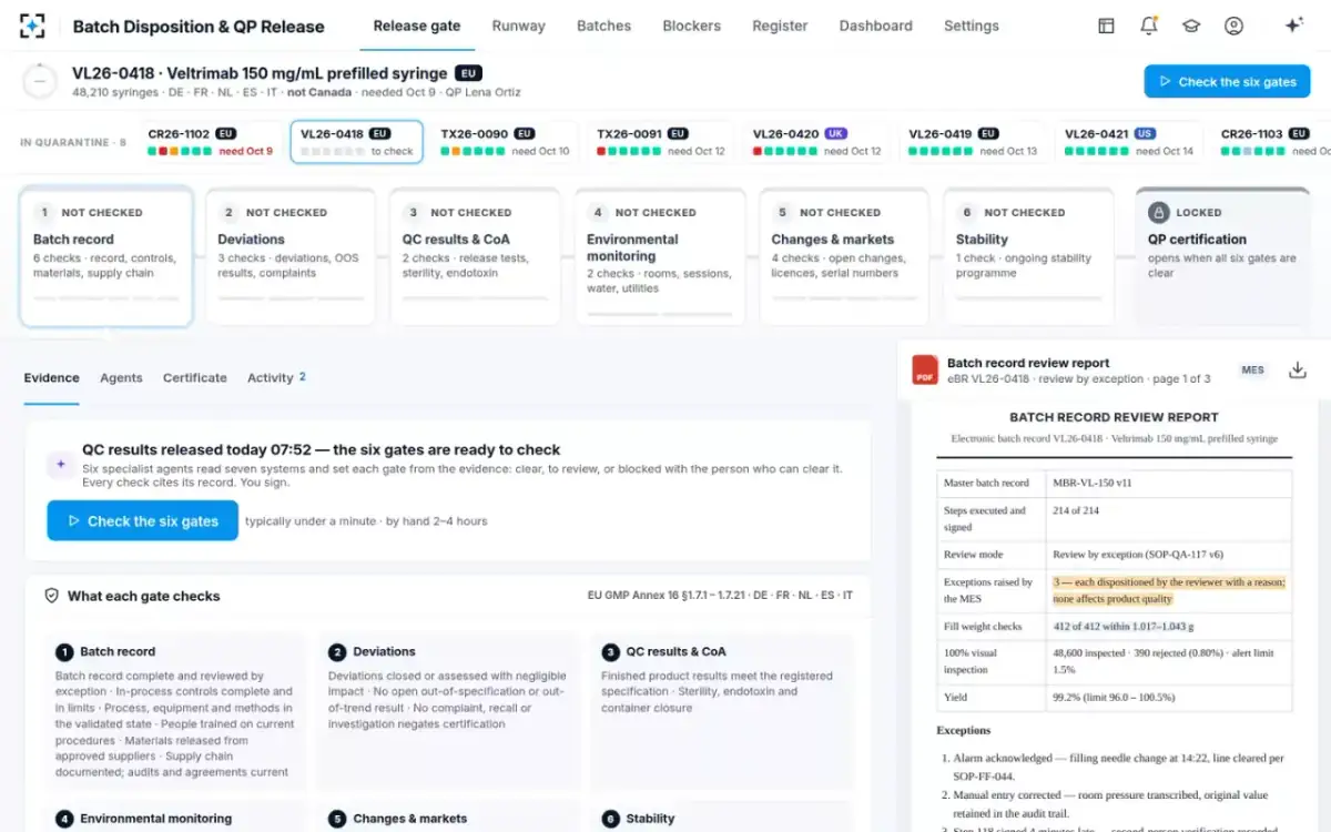 Batch Disposition & QP Release — The release gate