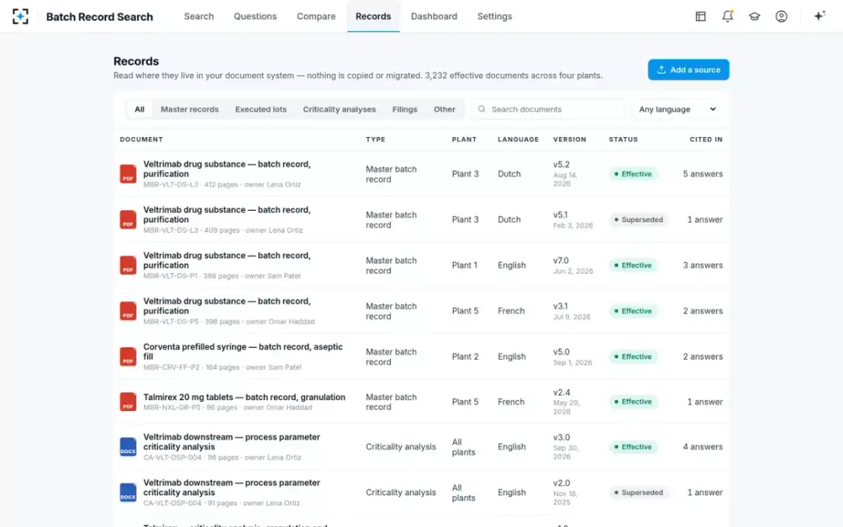 Batch Record Search — Records