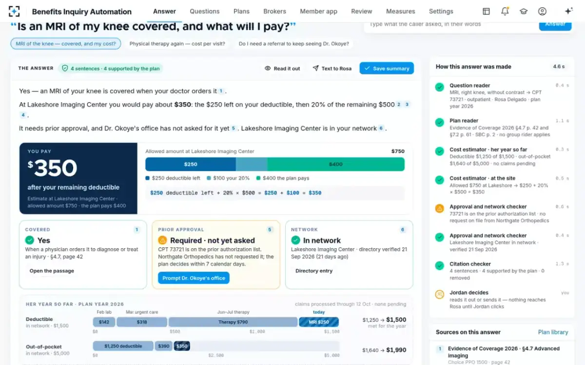 Benefits Inquiry Automation — Her year so far