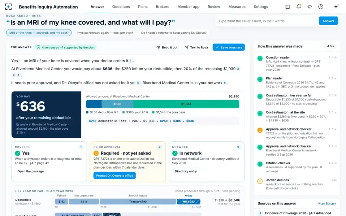 Benefits Inquiry Automation — The cost changes with the site