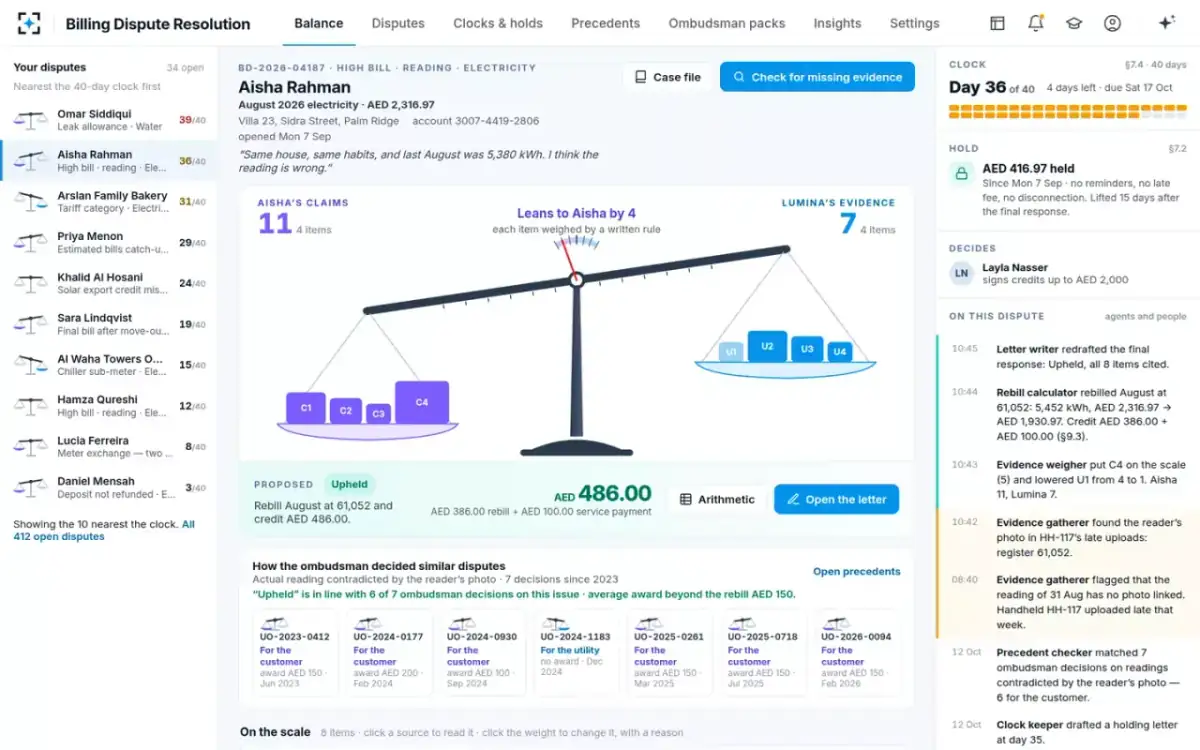 Billing Dispute Resolution — The scale tips