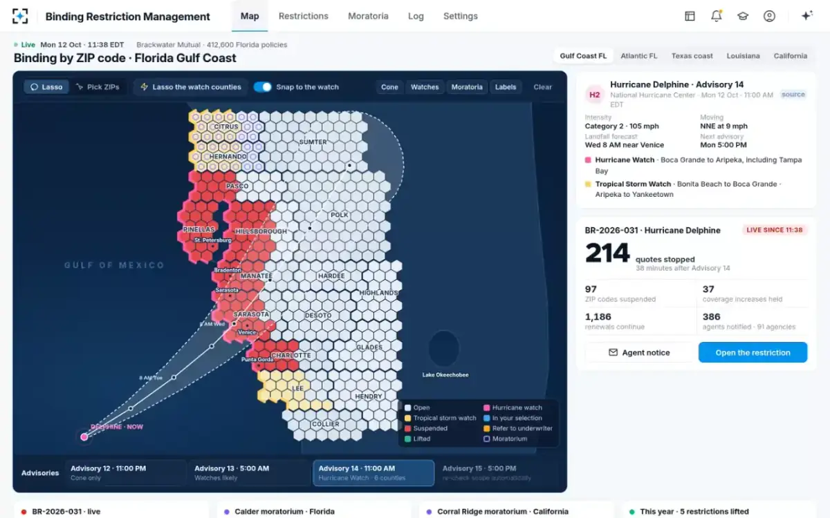 Binding Restriction Management — The map, with binding stopped