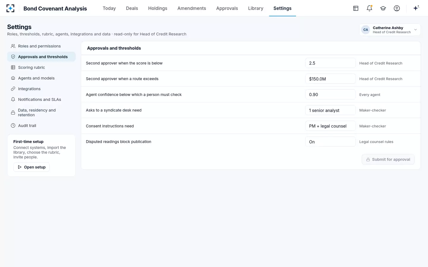 Bond Covenant Analysis — Approvals and thresholds