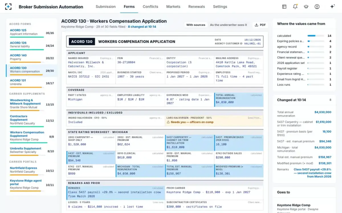 Broker Submission Automation — The ACORD 130