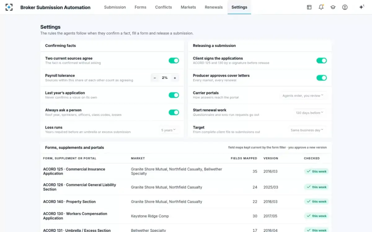 Broker Submission Automation — Your agency’s rules