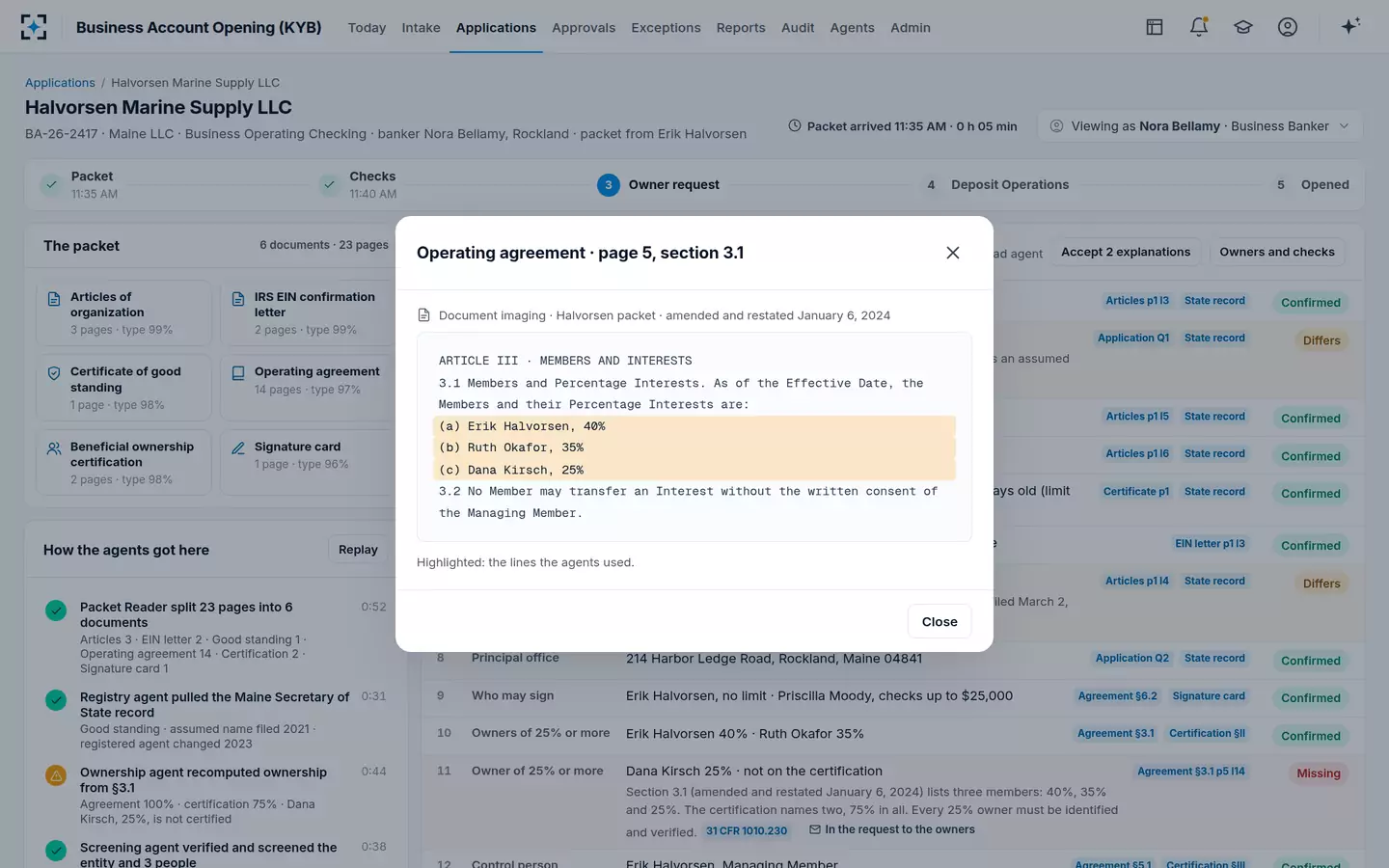 Business Account Opening (KYB) — Every line opens its source