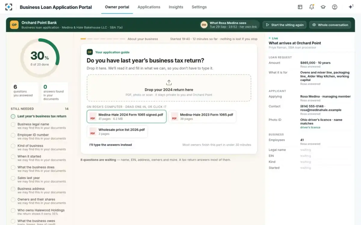 Business Loan Application Portal — The owner portal