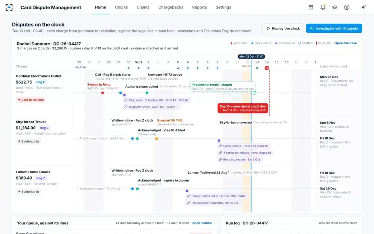 Card Dispute Management — Replay the clock