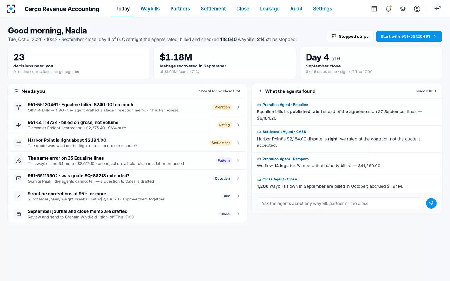 Cargo Revenue Accounting — Today
