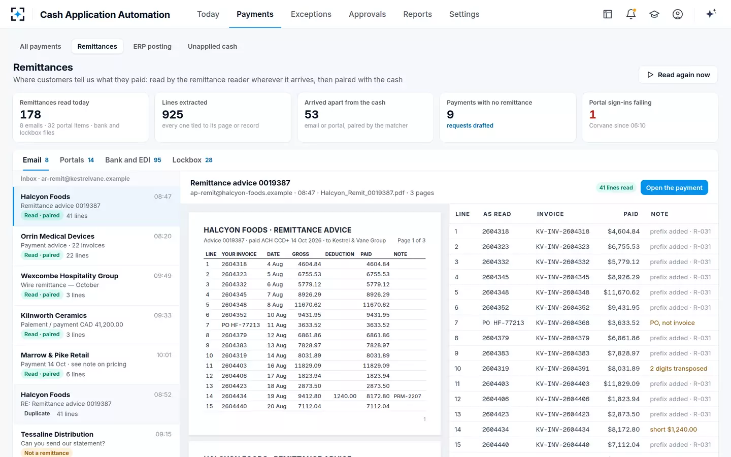 Cash Application Automation — Remittances, wherever they arrive