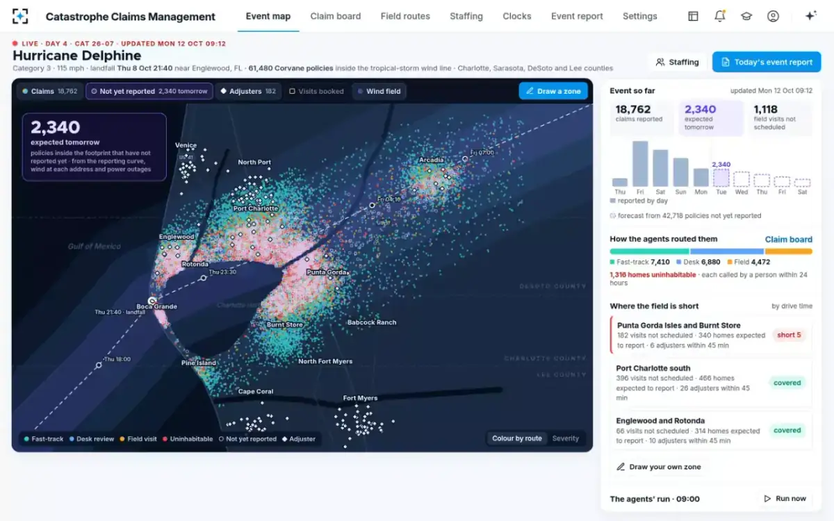 Catastrophe Claims Management — The event map