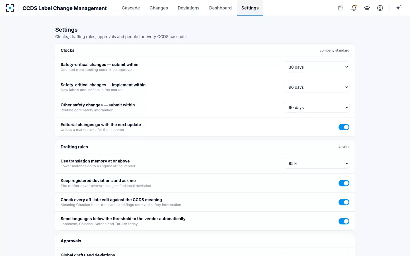 CCDS Label Change Management — Your rules