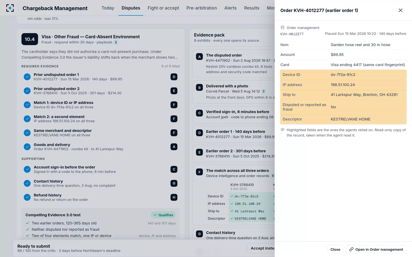 Chargeback Management — The record behind an exhibit