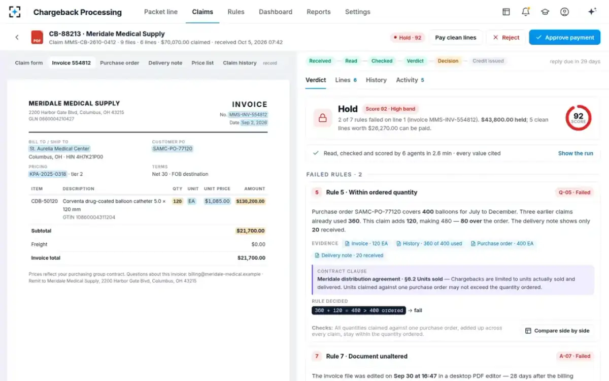 Chargeback Processing — Packet review