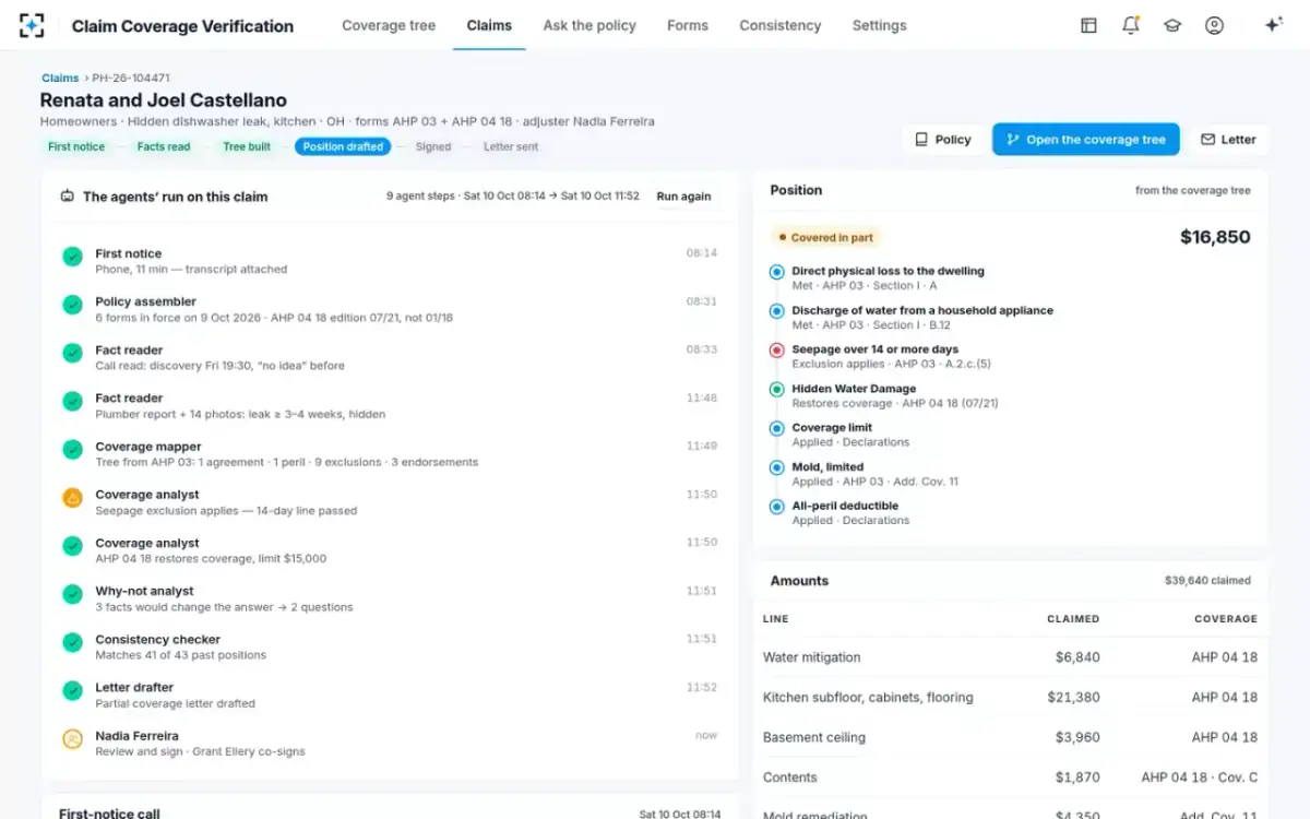Claim Coverage Verification — The claim file