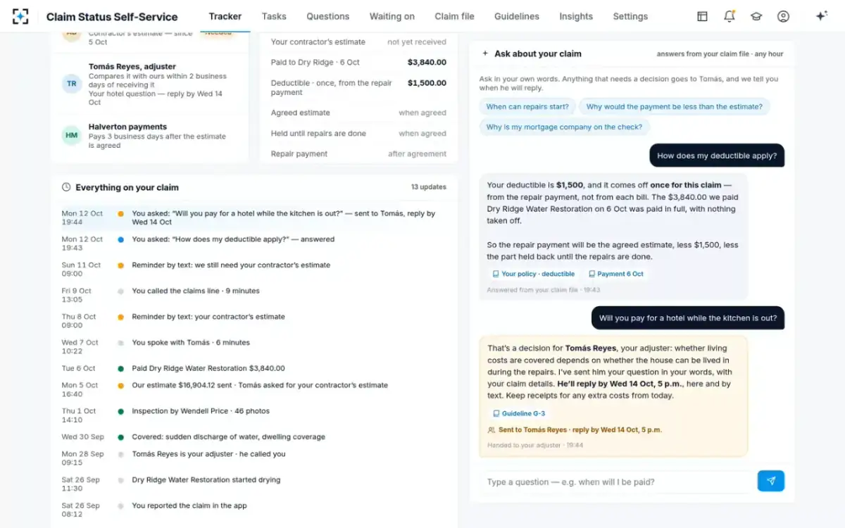Claim Status Self-Service — Ask about your claim