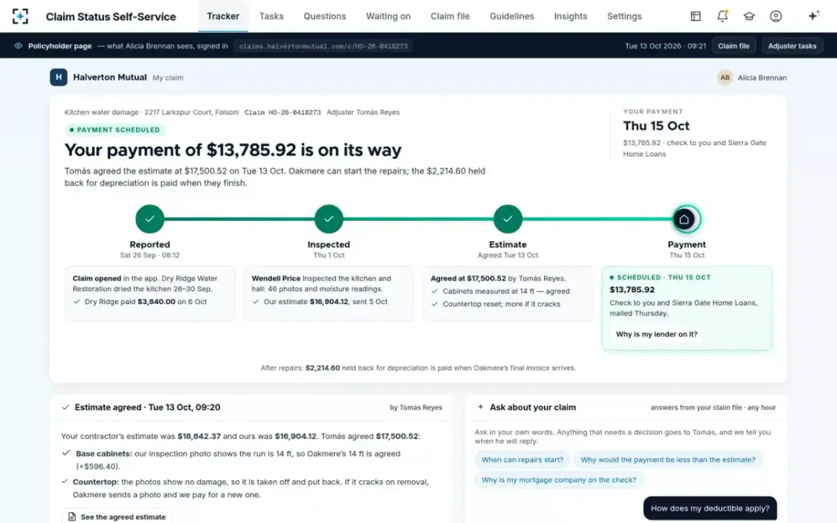 Claim Status Self-Service — Payment scheduled