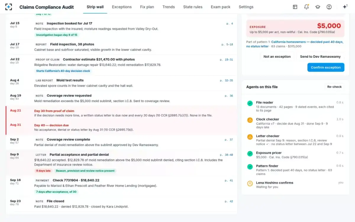 Claims Compliance Audit — Margin notes and the agents' run