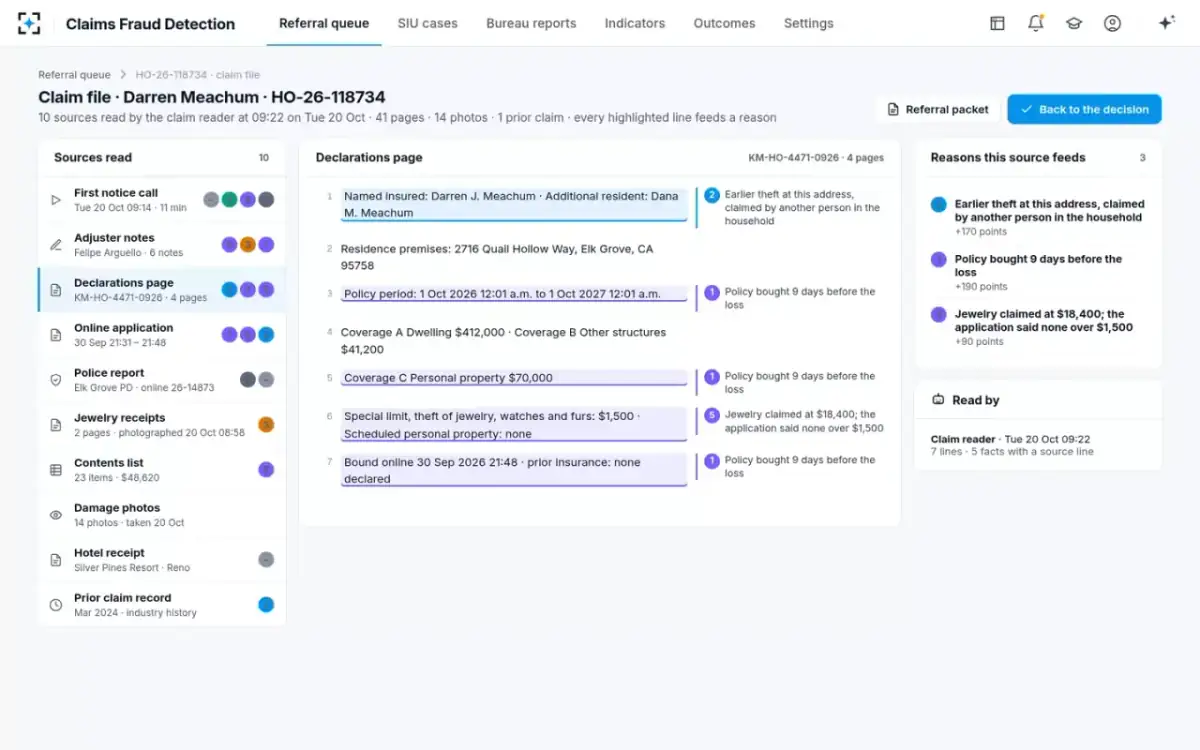Claims Fraud Detection — The claim file
