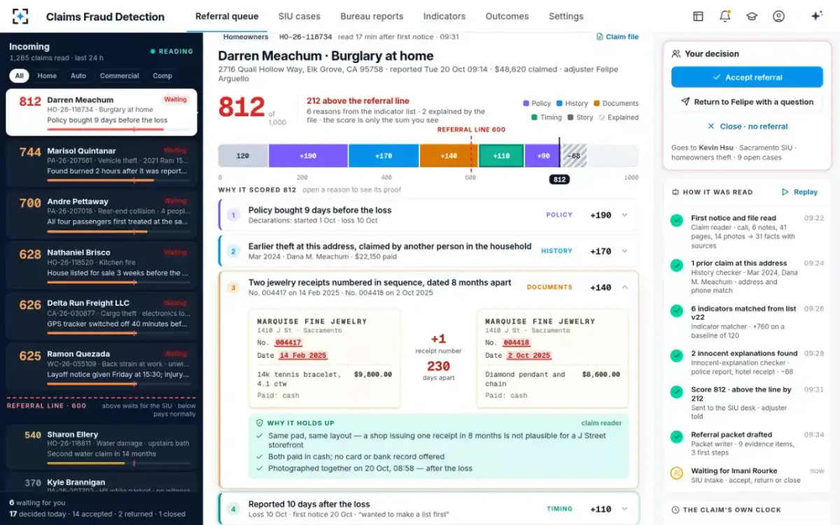 Claims Fraud Detection — Receipts side by side