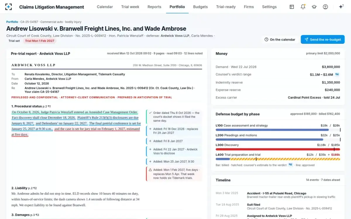 Claims Litigation Management — The case and its report
